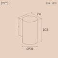 Miniatyrbilde 6 av 7: Llitt Erik I Vegg-LED IP65 3000K 2W 293lm Hvit