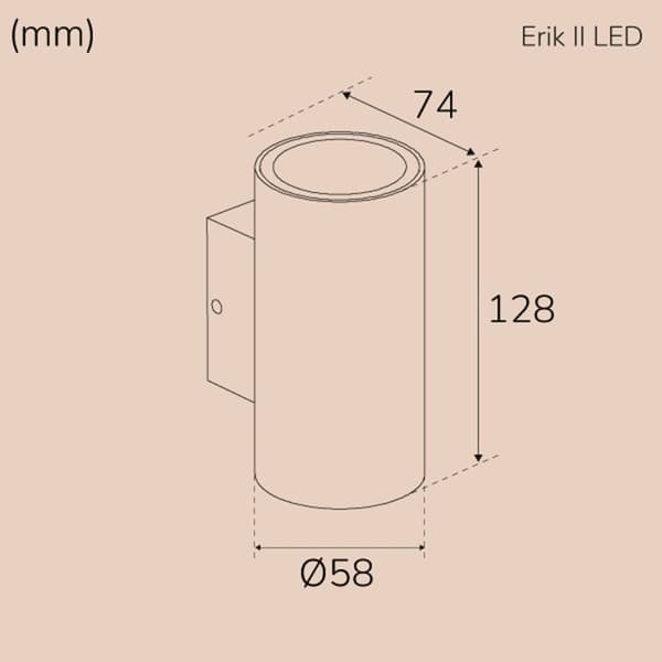 Llitt Erik II Vegg-LED IP65 3000K 6W 494lm Antracitt