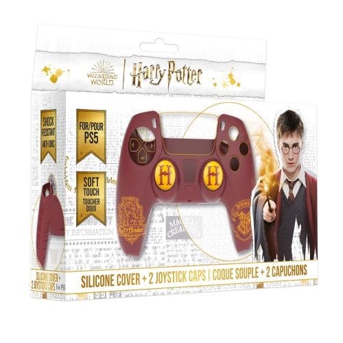 Trade Invaders Harry Potter-silikonetui + tommestokker til PS5-kontroller - Gryffindor - Rød
