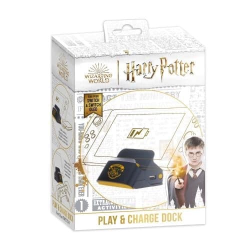 Trade Invaders Harry Potter-Nintendo Switch 2-i-1-dokk og stativ-Svart Hogwarts