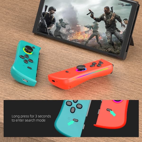 Kompatibel med Nintendo Switch Joy-Con Controller Bluetooth Gamepad - Rød+blå