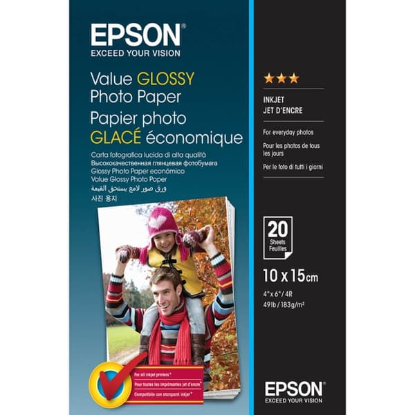 Epson Value Glossy Photo Papir 10x15cm - 20 Ark