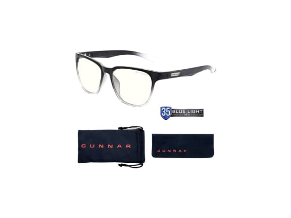 Gunnar Optiks Berkeley, Unisex, Oval, Klassisk, Svart, Transparent, Nylon, Transparent