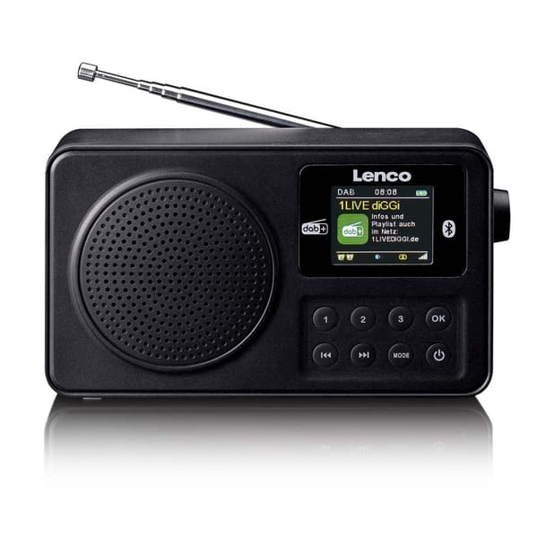 Lenco Bärbar DAB+/FM-radio med Bluetooth Svart