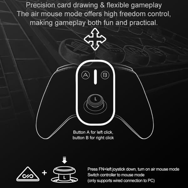 Bluetooth trådlös spelkontroll med mottagare Kompatibel med Steam PC Android iOS Nintendo Switch - Svart