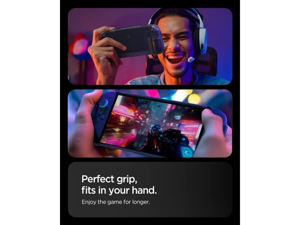 Spigen Dual Grip, Deksel, Nintendo, Svart, Polykarbonat (PC), Termoplastisk polyuretan (TPU), Nintendo Switch, Støtsikker, Ripebestandig