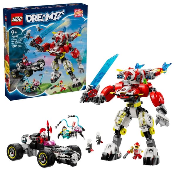 LEGO DREAMZzz - Cooper's Tiger Mech & Zero's Hot Rod Car (71497)