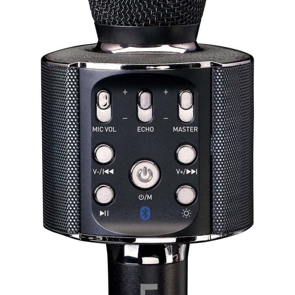 Lenco Bluetooth® karaokemikrofoni kaiuttimella ja valaistuksella Musta