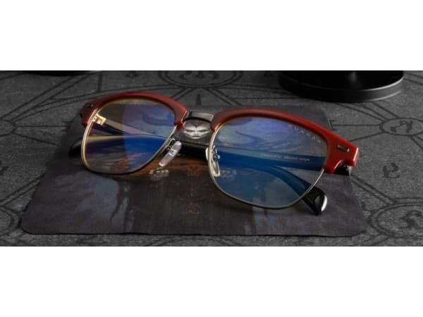 Gunnar Optiks DBL-66601, Unisex, Rund, Klassisk, Svart, Röd, Metall, Nylonpolymer, Bärnsten