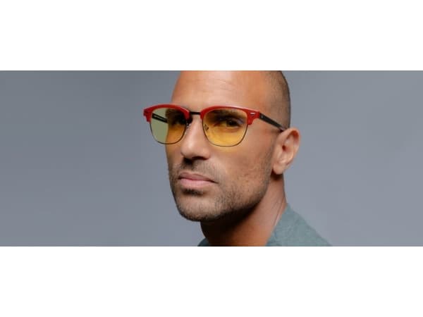 Gunnar Optiks DBL-66601, Unisex, Rund, Klassisk, Svart, Röd, Metall, Nylonpolymer, Bärnsten