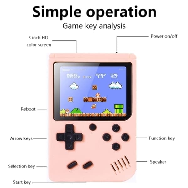 800 Inbyggda Retro Spel Gameboy Handspel. Laddningsbar