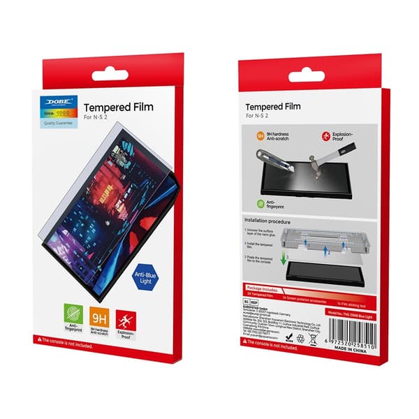 Kompatibel med Nintendo Switch 2 Dobe Härdat Glas Skärmskydd Blue Light Filter