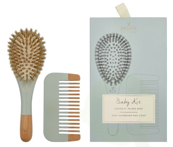 Bachca Paris Baby Blue Brush Set 2 piece Small Brush/Wood Comb