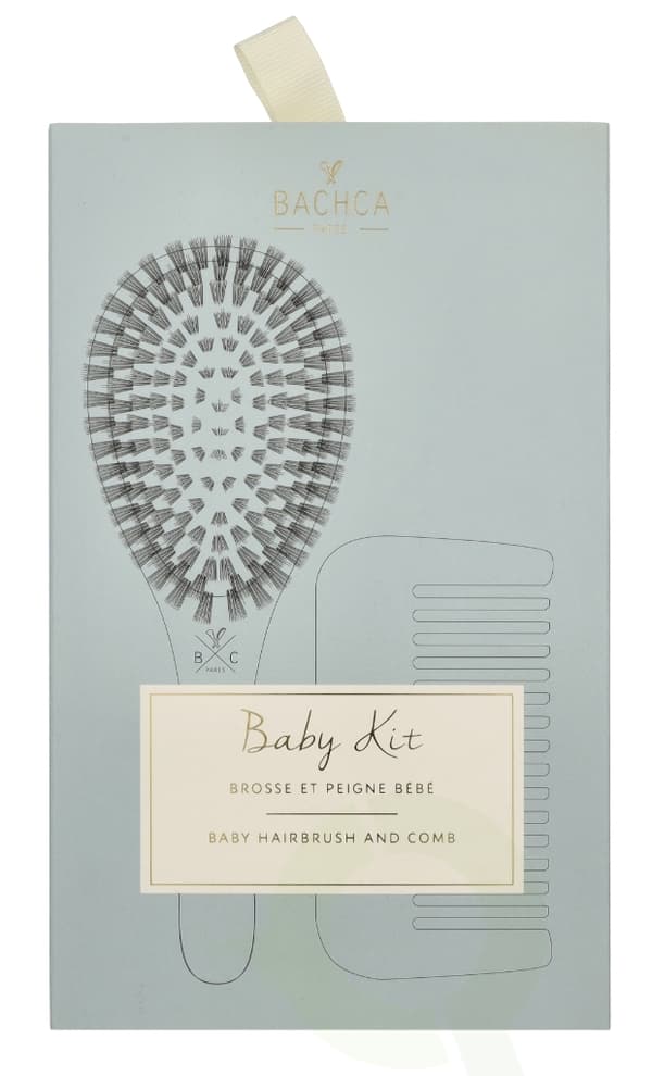Bachca Paris Baby Blue Brush Set 2 piece Small Brush/Wood Comb