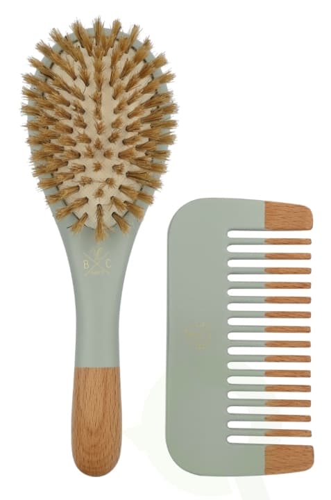 Bachca Paris Baby Blue Brush Set 2 piece Small Brush/Wood Comb