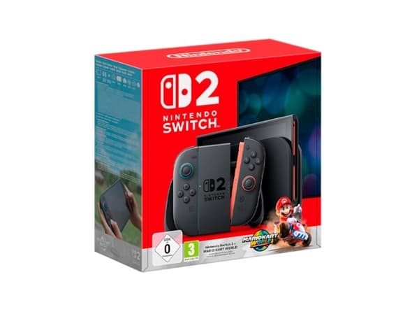 Nintendo Switch 2 + Mario Kart World, Nintendo Switch 2, Svart, Analog / Digital, D-pad, Home-knapp, Menyknapp, Strömknapp, Knappar, LCD