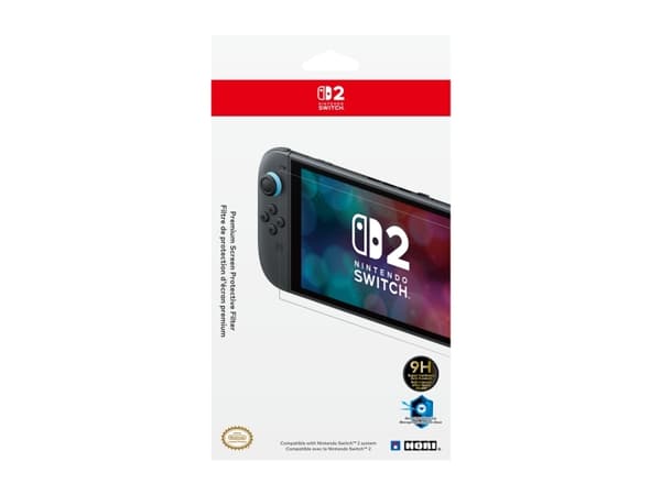 Hori NSX-059E, Skjermbeskytter, Nintendo Switch 2, Transparent, Beskyttelse mot blått lys, Ripebestandig, 9H, Nintendo