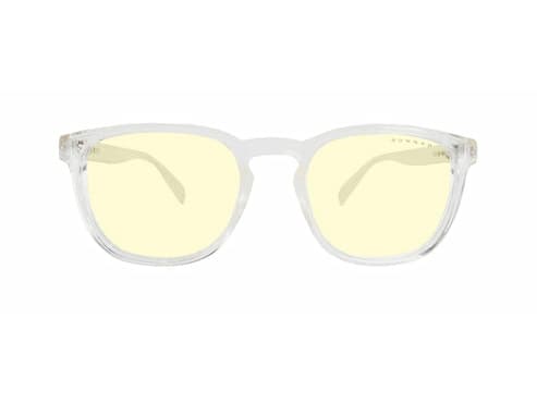 Gunnar Optiks Oakland, Unisex, Oval, Klassisk, Gjennomsiktig, Hvit, Nylon, Rav