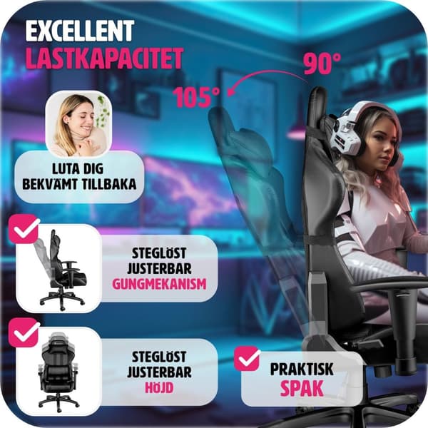 Premium Gamingstol - svart