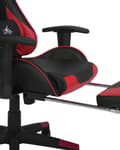 Miniatyrbild 9 av 11: Gamingstol Svart Röd Konstläder Justerbara Armstöd och Höjd Fotstöd Modern design