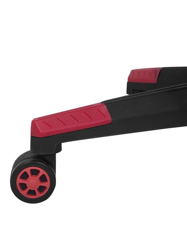 Gamingstol Svart Röd Konstläder Justerbara Armstöd och Höjd Fotstöd Modern design