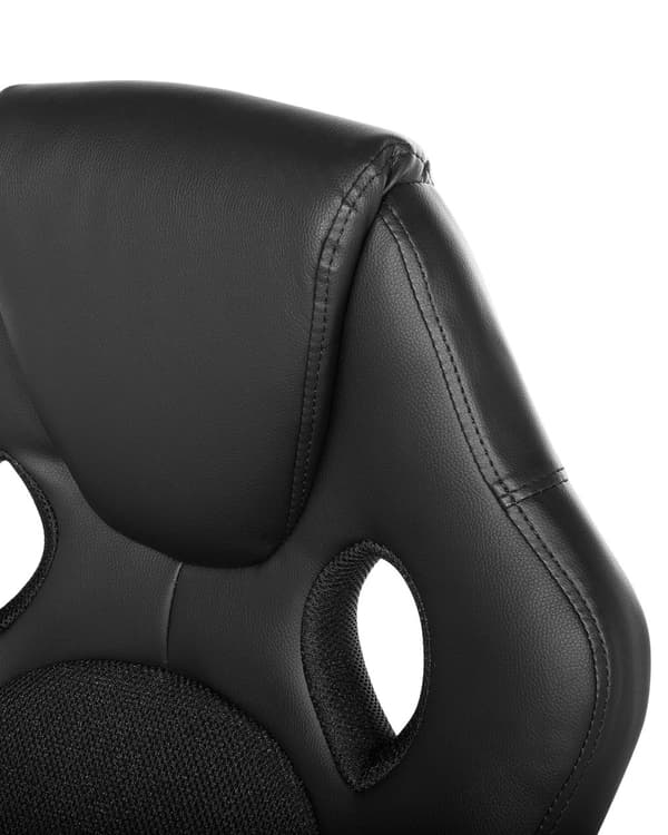 Kontorstol Sort Kunstlæder Mesh Moderne Skrivebordsstol på Hjul Dreje Funktion med Højdejusterbar Sæde Gamerstol m. Armlæn Drengeværelse