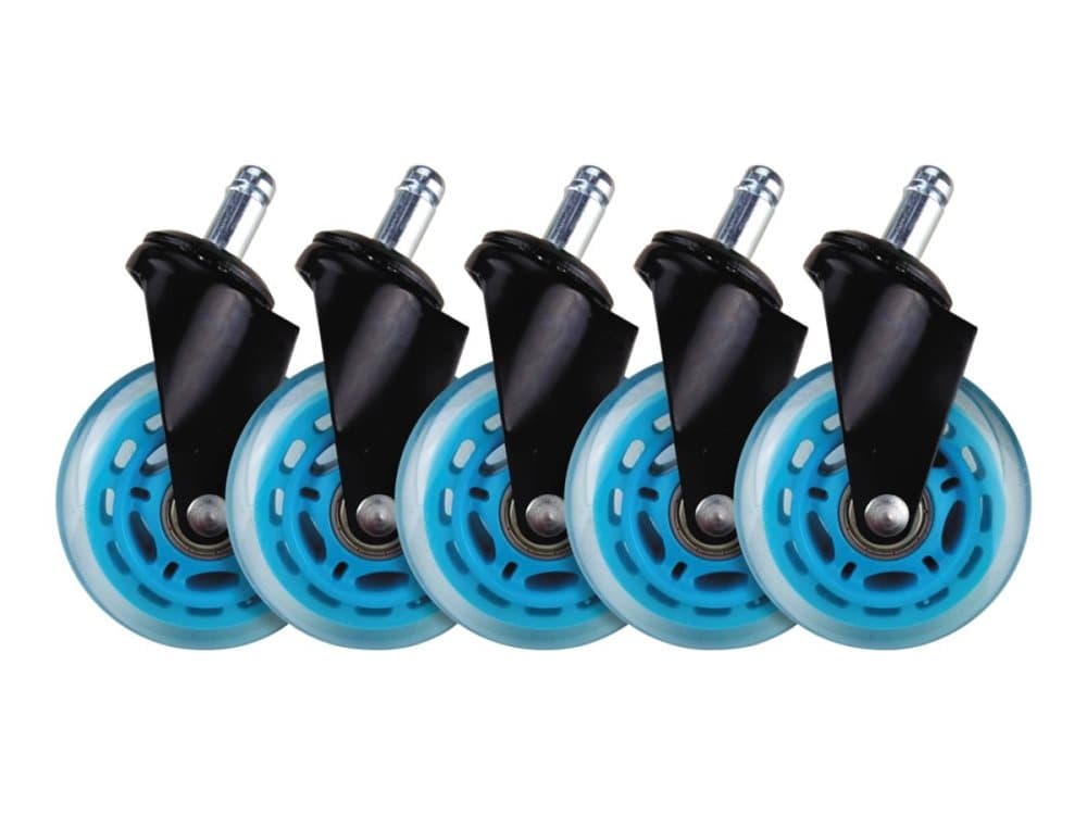 L33T 3" Casters for Gaming Chairs (Blue) Univ., 5 pcs