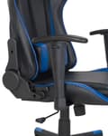 Miniatyrbild 11 av 11: Gamingstol Svart Blå Konstläder Lutande Justerbara armstöd Ryggstöd Nackstödskudde Kontorsstol