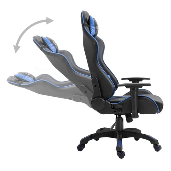 vidaXL Gamingstol blå konstläder