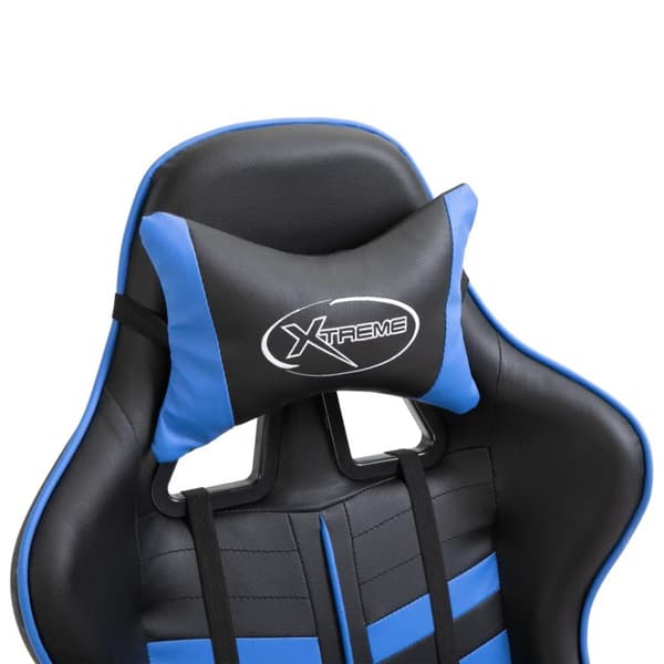 vidaXL Gamingstol blå konstläder