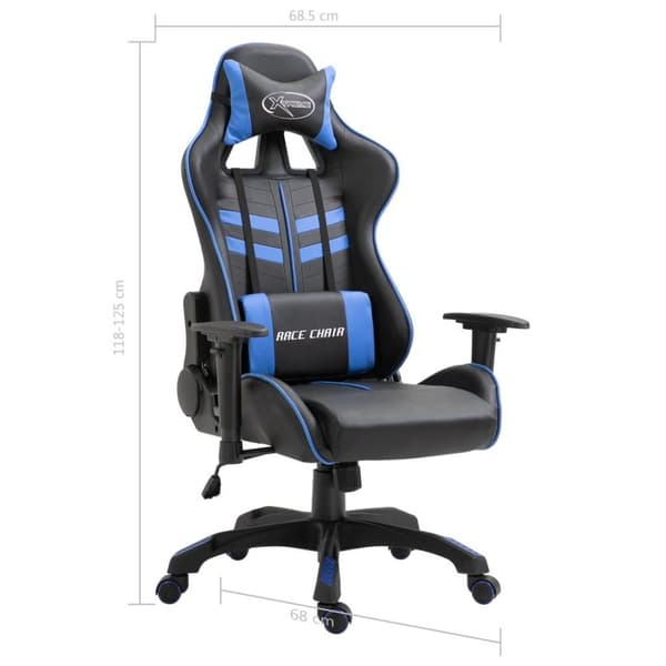 vidaXL Gamingstol blå konstläder