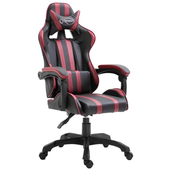 vidaXL Gamingstol vinröd konstläder