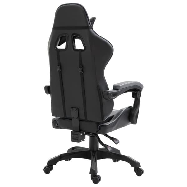 vidaXL Gamingstol grå konstläder