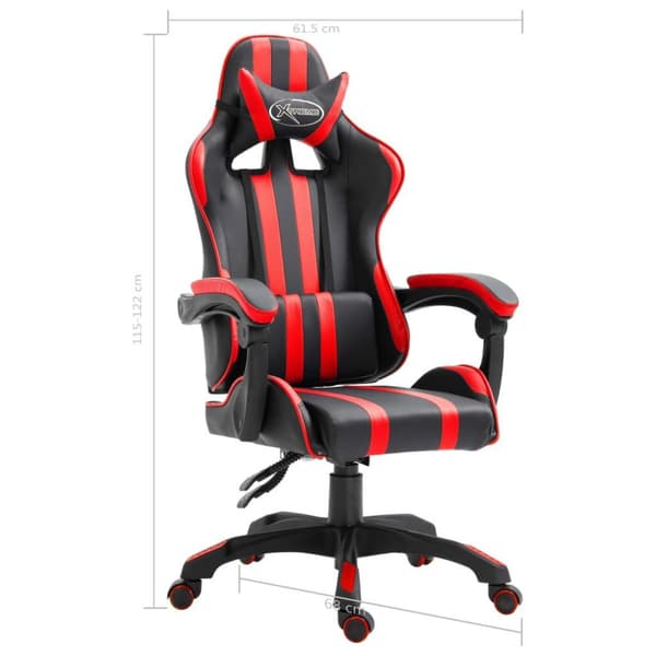 vidaXL gamingstol kunstlæder rød
