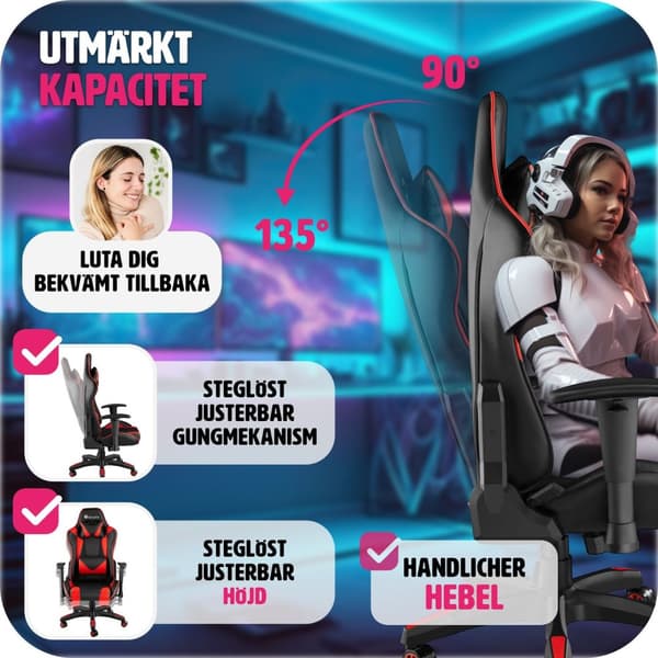 Premium Gamingstol Twink - svart/röd