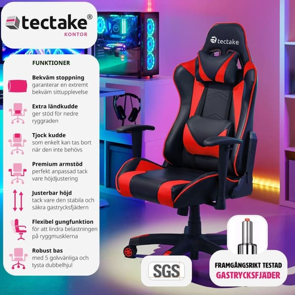 Premium Gamingstol Twink - svart/röd