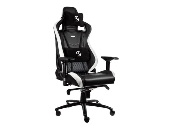 Noblechairs EPIC SK Gaming Edition - Spillestol - ergonomisk - armlener - T-formet - tipping - roterende - polyuretanlær - svart, hvit, blå