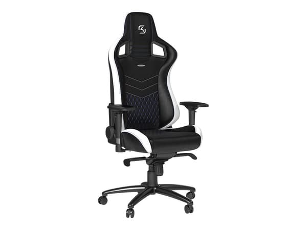Noblechairs EPIC SK Gaming Edition - Spillestol - ergonomisk - armlener - T-formet - tipping - roterende - polyuretanlær - svart, hvit, blå
