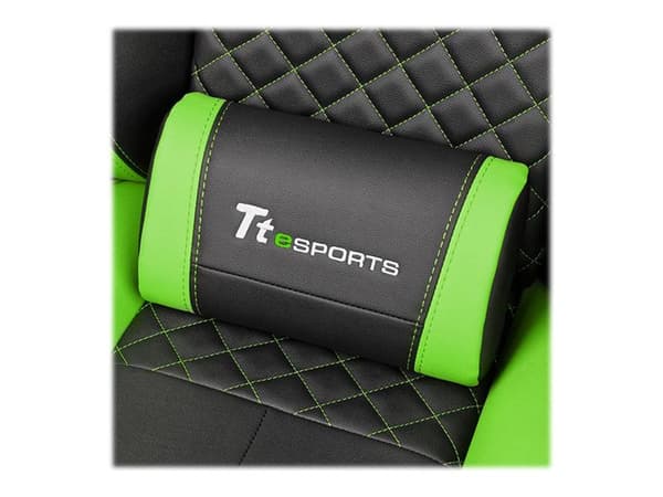 Ttesports GT-Fit 100 - Stol - armstöd - T-formad - svängtapp - aluminium, PVC, stål, konstläder, högdensitetsskum - svart, grön
