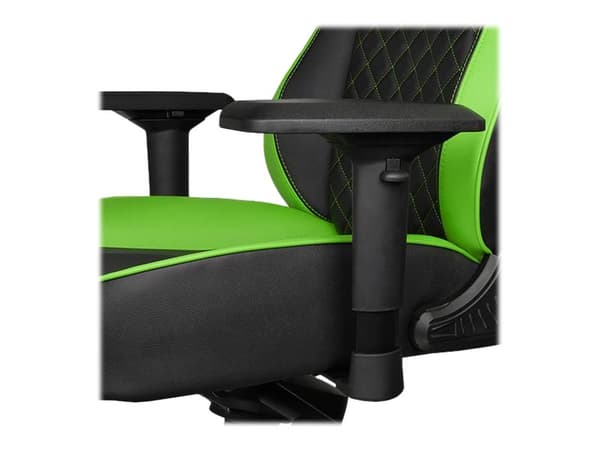 Ttesports GT-Fit 100 - Stol - armstöd - T-formad - svängtapp - aluminium, PVC, stål, konstläder, högdensitetsskum - svart, grön