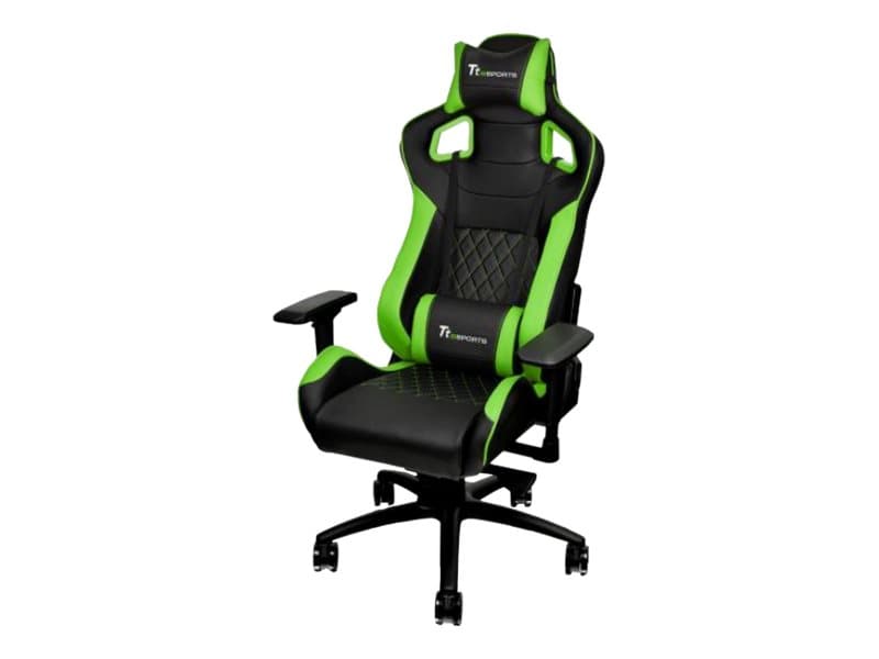 Ttesports GT-Fit 100 - Stol - armstöd - T-formad - vridbar - aluminium, PVC, stål, konstläder, skum med hög densitet - svart, grönt