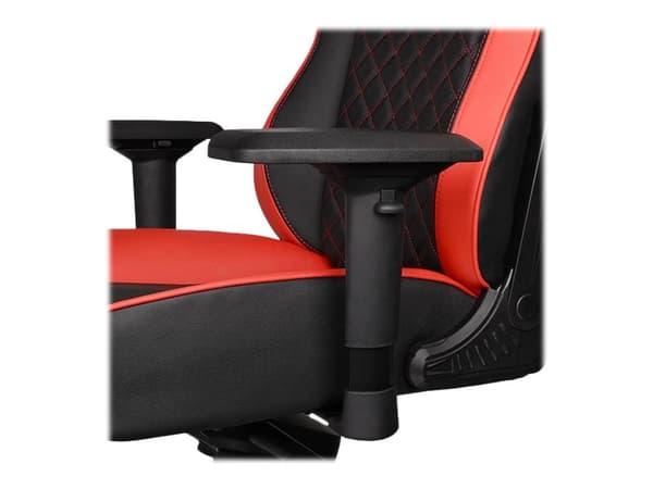 Ttesports GT-Fit 100 - Stol - armlener - T-formet - roterende - aluminium, PVC, stål, kunstlær, høydensitetsskumplast - svart, rød