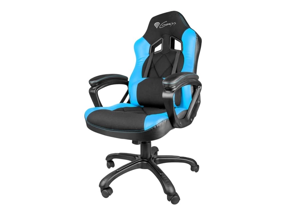 Genesis Nitro 330 - Stol - ergonomisk - armstöd - ring - lutning - vridbar - nylon, konstläder - svart, blå