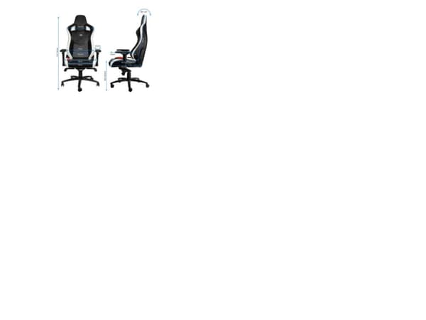 Noblechairs EPIC - Stol - ergonomisk - armstöd - svängtapp - nylon, polyuretan, skumgummi, polyuretanfauxläder - svart, vit, röd