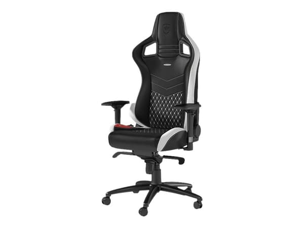 Noblechairs EPIC - Stol - ergonomisk - armstöd - svängtapp - nylon, polyuretan, skumgummi, polyuretanfauxläder - svart, vit, röd