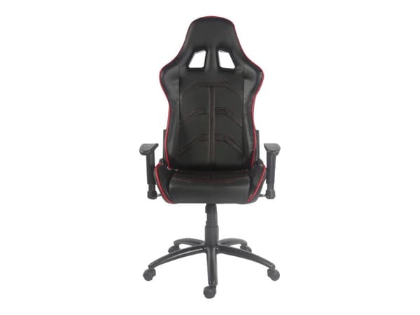 LC Power LC-GC-1 - Stol - ergonomisk - armstöd - T-formad - svängtapp - plast, metall, PU-behandlat läder - svart / röd