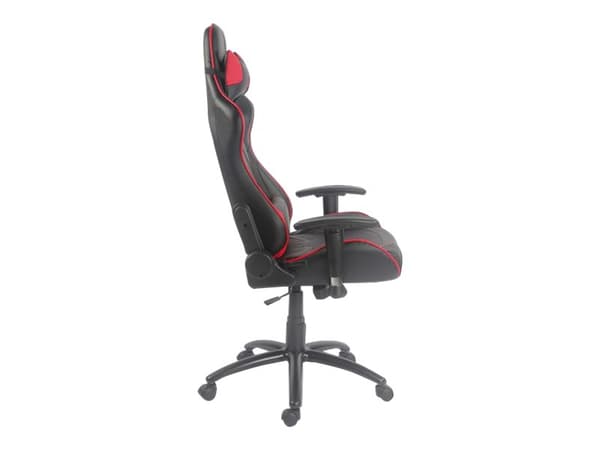 LC Power LC-GC-1 - Stol - ergonomisk - armstöd - T-formad - svängtapp - plast, metall, PU-behandlat läder - svart / röd