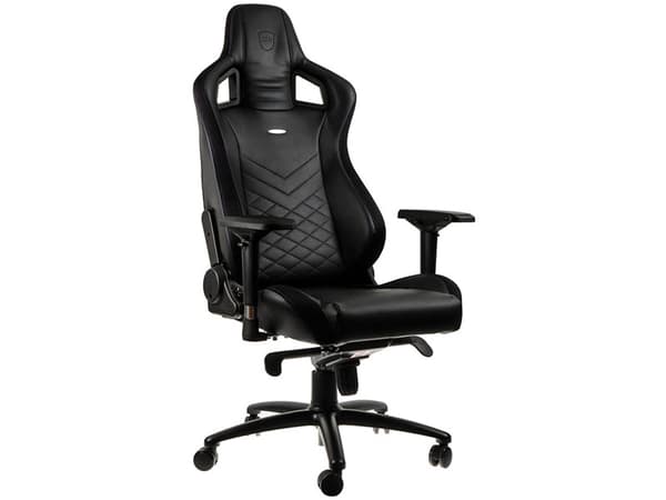 Noblechairs EPIC - Stol - ergonomisk - armstöd - svängtapp - nylon, polyuretan, skumgummi, polyuretanfauxläder - svart, blå
