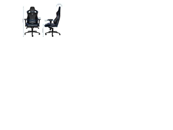 Noblechairs EPIC - Stol - ergonomisk - armstöd - svängtapp - nylon, polyuretan, skumgummi, polyuretanfauxläder - svart, blå