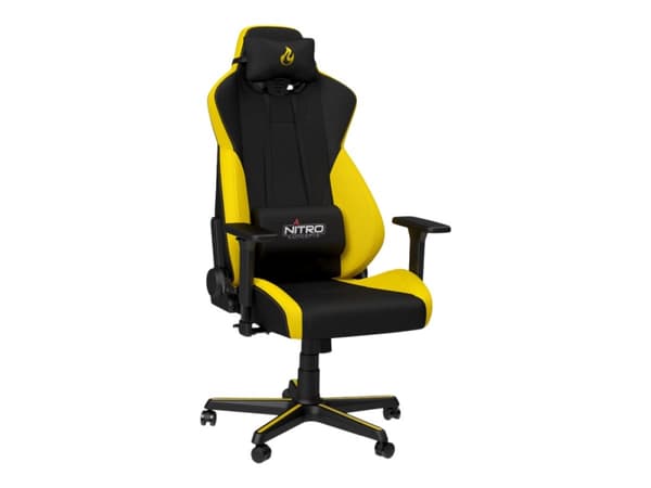 Nitro Concepts S300 - Stol - armstöd - T-formad - svängtapp - nylon, polyuretan, tyg, stål, kallt skum - svart, astral yellow